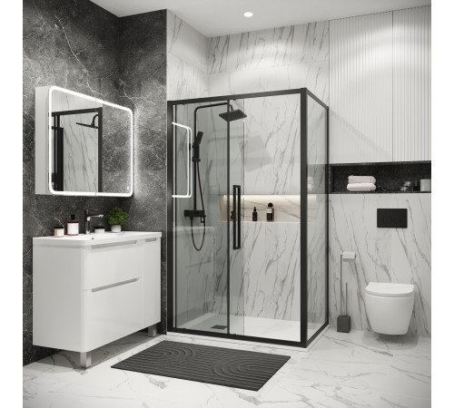 Боковая стенка Grossman Cosmo 200.K33.02.70.21.00 (70х195) черный матовый,стекло прозрачное