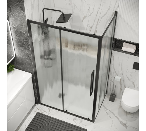 Боковая стенка Grossman Cosmo 200.K33.02.90.21.02 (90х195) черный матовый,стекло шиншилла