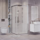 Душевое ограждение Grossman Cosmo 300.K33.02.8080.10.02 (80х80х195) квадрат,раздвижная,хром,стекло шиншилла