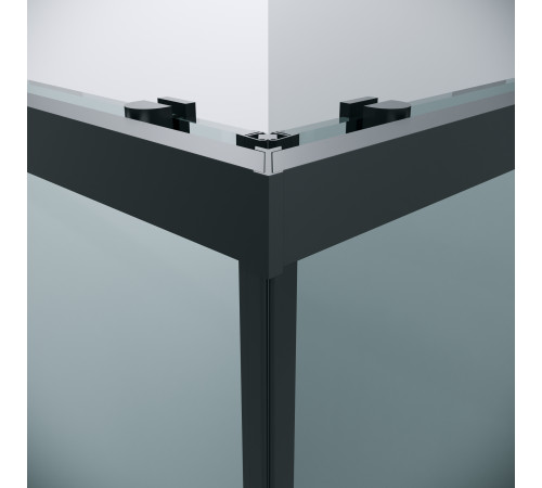 Душевое ограждение Grossman Cosmo 300.K33.02.9090.21.00 (90х90х195) квадрат,раздвижная,черный матовый,стекло прозрачное