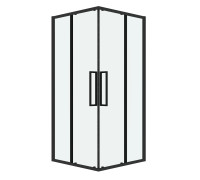 Душевое ограждение Grossman Cosmo 300.K33.02.8080.21.00 (80х80х195) квадрат,раздвижная,черный матовый,стекло прозрачное