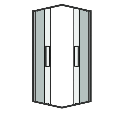 Душевое ограждение Grossman Cosmo 300.K33.02.9090.21.00 (90х90х195) квадрат,раздвижная,черный матовый,стекло прозрачное