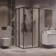 Душевое ограждение Grossman Cosmo 300.K33.02.9090.21.00 (90х90х195) квадрат,раздвижная,черный матовый,стекло прозрачное