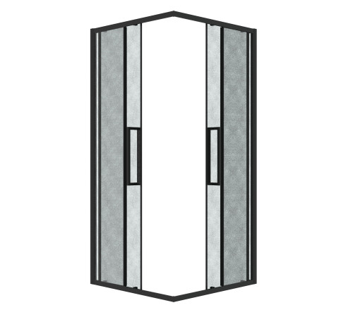 Душевое ограждение Grossman Cosmo 300.K33.02.8080.21.02 (80х80х195) квадрат,раздвижная,черный матовый,стекло шиншилла