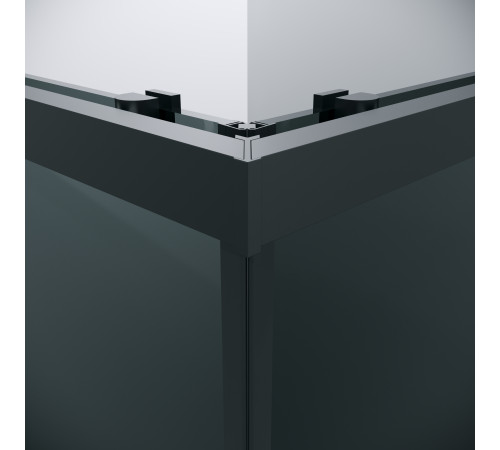 Душевое ограждение Grossman Cosmo 300.K33.02.9090.21.10 (90х90х195) квадрат,раздвижная,черный матовый,стекло тонированное