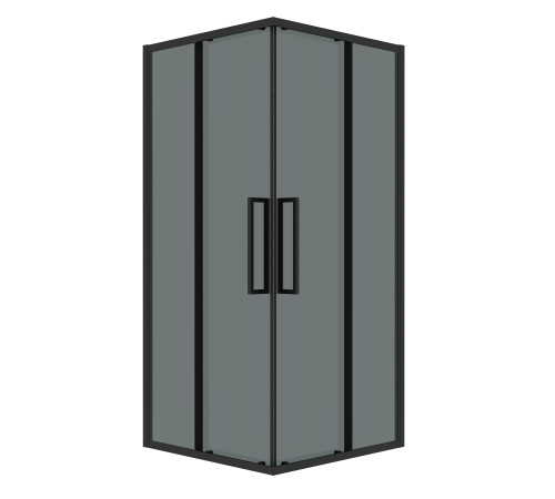 Душевое ограждение Grossman Cosmo 300.K33.02.9090.21.10 (90х90х195) квадрат,раздвижная,черный матовый,стекло тонированное