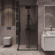 Душевое ограждение Grossman Cosmo 300.K33.02.9090.21.10 (90х90х195) квадрат,раздвижная,черный матовый,стекло тонированное