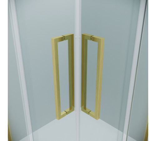 Душевое ограждение Grossman Cosmo 300.K33.02.1010.32.00 (100х100х195) квадрат,раздвижная,золото сатин,стекло прозрачное