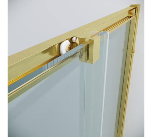 Душевое ограждение Grossman Cosmo 300.K33.02.1010.32.00 (100х100х195) квадрат,раздвижная,золото сатин,стекло прозрачное