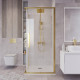 Душевое ограждение Grossman Cosmo 300.K33.02.1010.32.00 (100х100х195) квадрат,раздвижная,золото сатин,стекло прозрачное