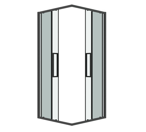 Душевое ограждение Grossman Cosmo 300.K33.02.9090.42.00 (90х90х195) квадрат,раздвижная,графит сатин,стекло прозрачное