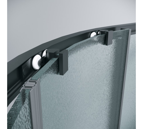 Душевое ограждение Grossman Cosmo 300.K33.02.8080.21.02 (80х80х195) квадрат,раздвижная,черный матовый,стекло шиншилла