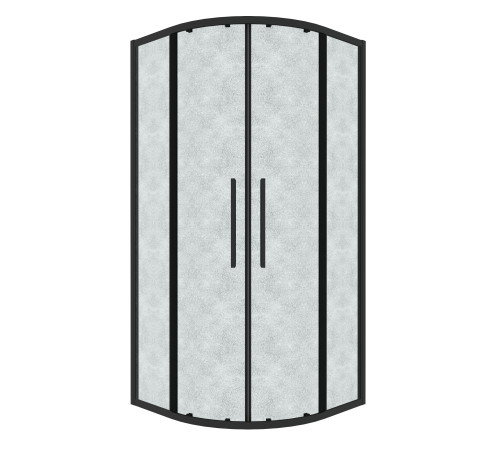 Душевое ограждение Grossman Cosmo 301.K33.02.9090.21.02 (90х90х195) четверть круга,раздвижная,черный матовый,стекло шиншилла