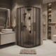 Душевое ограждение Grossman Cosmo 300.K33.02.8080.21.02 (80х80х195) квадрат,раздвижная,черный матовый,стекло шиншилла