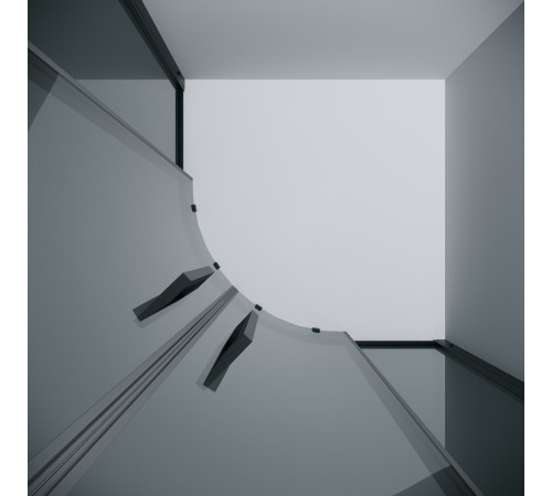 Душевое ограждение Grossman Cosmo 301.K33.02.9090.21.10 (90х90х195) четверть круга,раздвижная,черный матовый,стекло тонированное