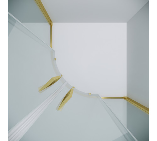 Душевое ограждение Grossman Cosmo 301.K33.02.9090.32.00 (90х90х195) четверть круга,раздвижная,золото сатин,стекло прозрачное