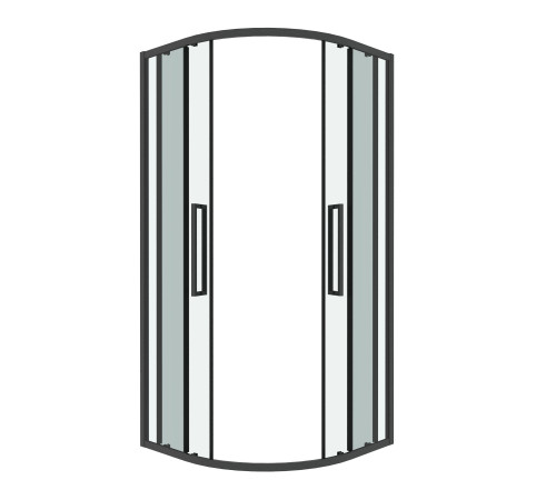 Душевое ограждение Grossman Cosmo 301.K33.02.9090.42.00 (90х90х195) четверть круга,раздвижная,графит сатин,стекло прозрачное