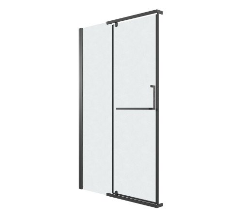 Дверь в нишу Grossman Pragma 100.K33.03.100.21.02 (100х195) черный матовый,стекло шиншилла,распашная