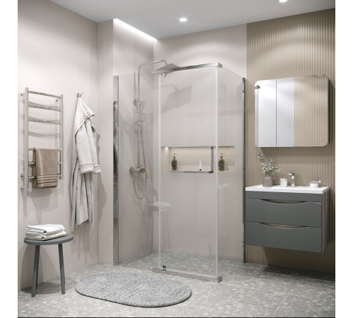 Боковая стенка Grossman Pragma 200.K33.03.90.10.00 (90х195) хром,стекло прозрачное