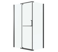 Душевое ограждение Grossman Pragma 100.K33.03.110.21.00-200.K33.03.80.21.00 (110х80х195) распашаная,черный матовый,стекло прозрачное