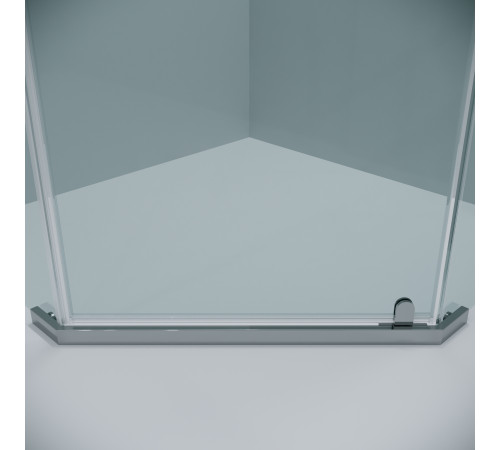 Душевое ограждение Grossman Pragma 302.K33.03.1010.10.00 (100х100х195) трапеция,распашная,хром,стекло прозрачное