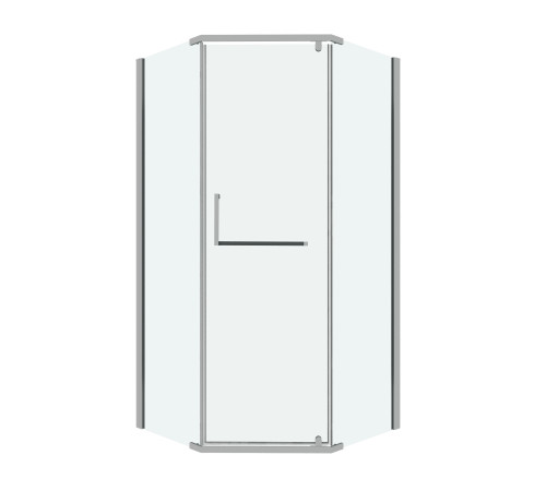 Душевое ограждение Grossman Pragma 302.K33.03.1010.10.00 (100х100х195) трапеция,распашная,хром,стекло прозрачное