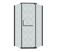 Душевое ограждение Grossman Pragma 302.K33.03.1010.21.02 (100х100х195) трапеция,распашная,черный матовый,стекло шиншилла