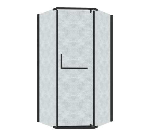 Душевое ограждение Grossman Pragma 302.K33.03.9090.21.02 (90х90х195) трапеция,распашная,черный матовый,стекло шиншилла