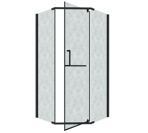 Душевое ограждение Grossman Pragma 302.K33.03.9090.21.02 (90х90х195) трапеция,распашная,черный матовый,стекло шиншилла
