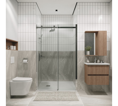 Дверь в нишу Grossman Classic 100.K33.04.130.10.00 (130х195) хром,стекло прозрачное,раздвижная