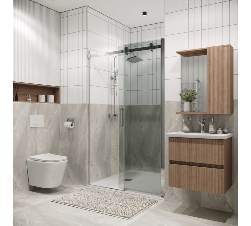 Дверь в нишу Grossman Classic 100.K33.04.130.10.00 (130х195) хром,стекло прозрачное,раздвижная