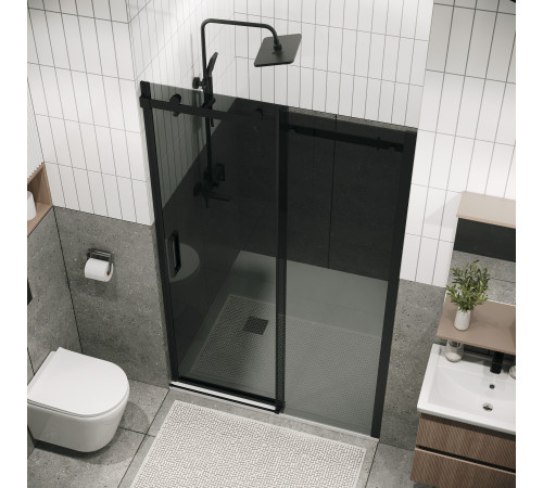 Дверь в нишу Grossman Classic 100.K33.04.100.21.10 (100х195) черный матовый,стекло тонированное,раздвижная