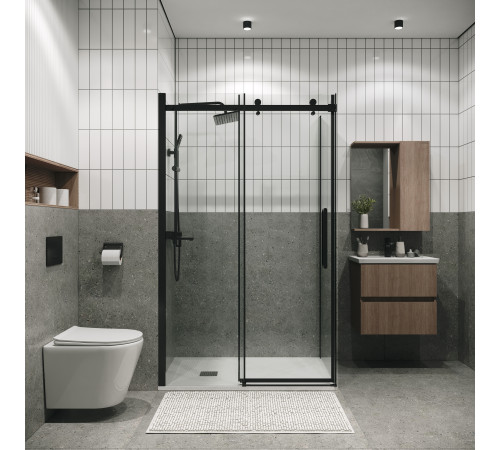 Боковая стенка Grossman Classic 200.K33.04.80.21.00 (80х195) черный матовый,стекло прозрачное