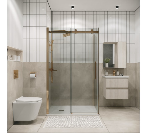 Боковая стенка Grossman Classic 200.K33.04.80.32.00 (80х195) золото сатин,стекло прозрачное