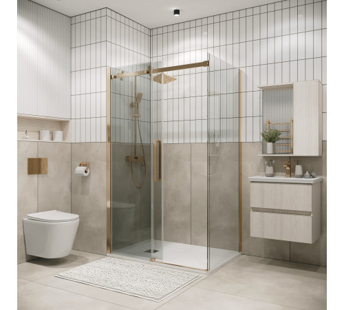 Боковая стенка Grossman Classic 200.K33.04.80.32.00 (80х195) золото сатин,стекло прозрачное