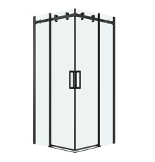 Душевое ограждение Grossman Classic 300.K33.04.8080.21.00 (80х80х195) квадрат,раздвижная,черный матовый,стекло прозрачное