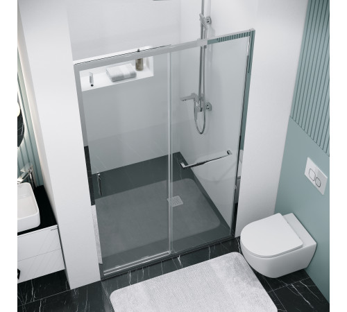 Дверь в нишу Grossman Style 100.K33.05.130.10.00 (130х195) хром,стекло прозрачное,раздвижная