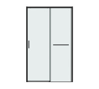 Дверь в нишу Grossman Style 100.K33.05.110.21.00 (110х195) черный матовый,стекло прозрачное,раздвижная