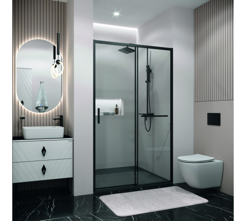 Дверь в нишу Grossman Style 100.K33.05.120.21.00 (120х195) черный матовый,стекло прозрачное,раздвижная