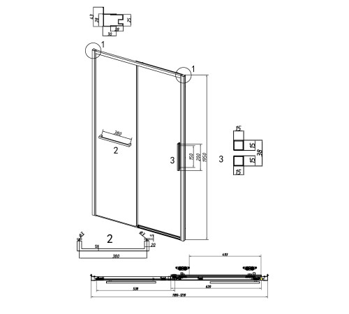 Дверь в нишу Grossman Style 100.K33.05.120.21.00 (120х195) черный матовый,стекло прозрачное,раздвижная