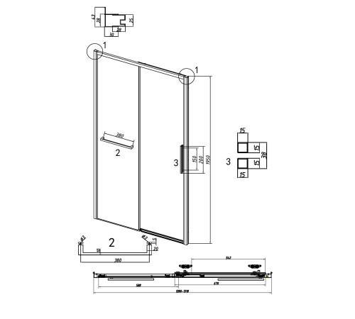 Дверь в нишу Grossman Style 100.K33.05.130.21.00 (130х195) черный матовый,стекло прозрачное,раздвижная