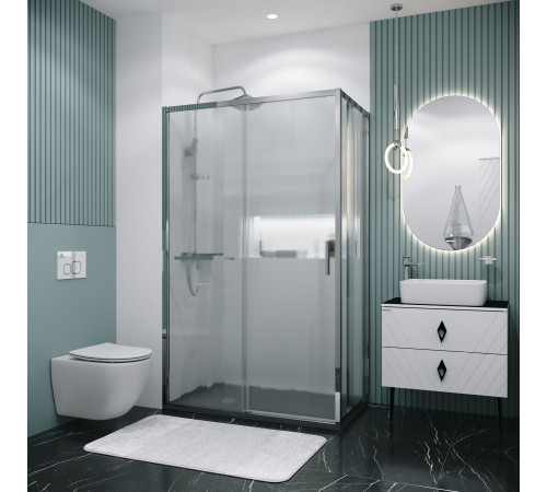 Боковая стенка Grossman Style 200.K33.05.90.10.02 (90х195) хром,стекло шиншилла