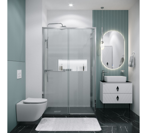 Боковая стенка Grossman Style 200.K33.05.90.10.02 (90х195) хром,стекло шиншилла