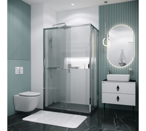 Боковая стенка Grossman Style 200.K33.05.90.10.02 (90х195) хром,стекло шиншилла