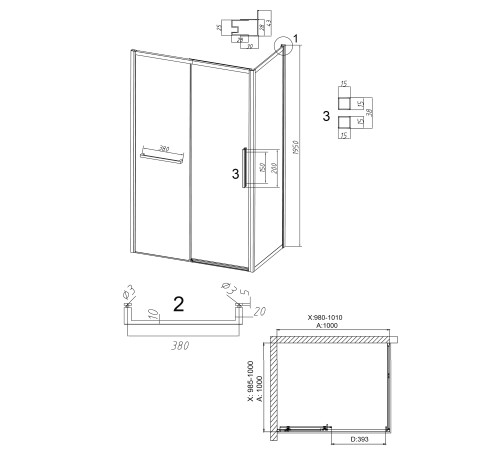 Душевое ограждение Grossman Style 100.K33.05.100.10.02-200.K33.05.100.10.02 (100х100х195) раздвижная(левая),хром,стекло шиншилла