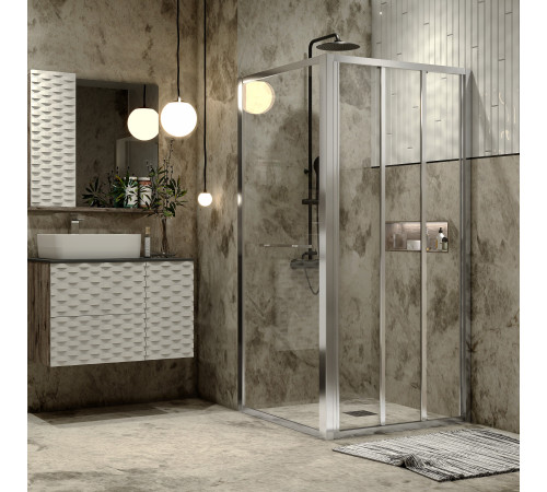 Душевое ограждение Grossman Alba1 GR-9090Al1 (90х90х190) квадрат,раздвижная