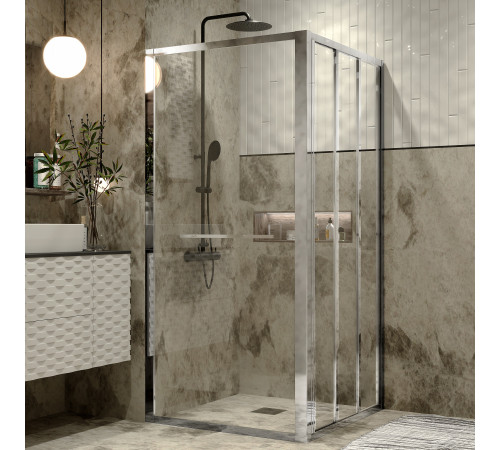 Душевое ограждение Grossman Alba1 GR-9090Al1 (90х90х190) квадрат,раздвижная