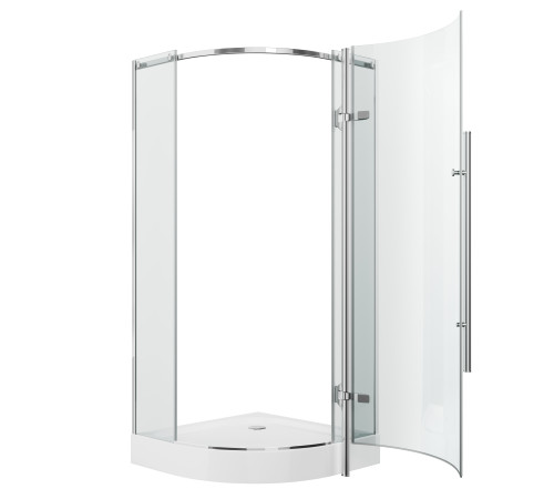 Душевое ограждение Grossman Style GR-5090 (90х90х190) четверть круга,хром,стекло прозрачное,распашная