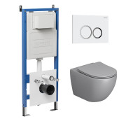 Комплект 3 в 1: Grossman инсталляция 900.K31.01.000+клавиша 700.K31.01.000.000 белый+унитаз GR-4411SQ