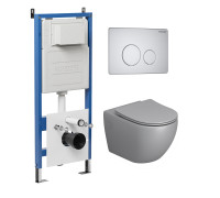 Комплект 3 в 1: Grossman инсталляция 900.K31.01.000+клавиша 700.K31.05.01M.01M белый матовый+унитаз GR-4411SQ